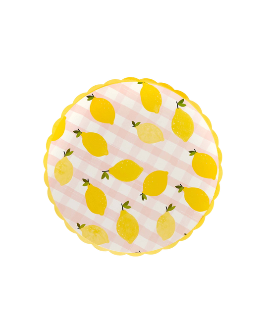 Lemon & Gingham Paper Plates