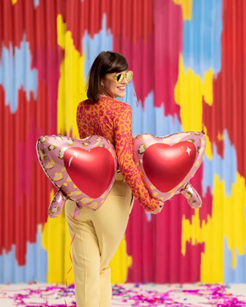 Heart Glasses Foil Balloon Filled with Helium