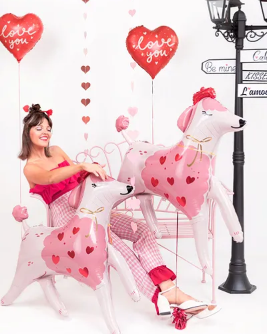 Love You Heart Foil Balloon Filled with Helium