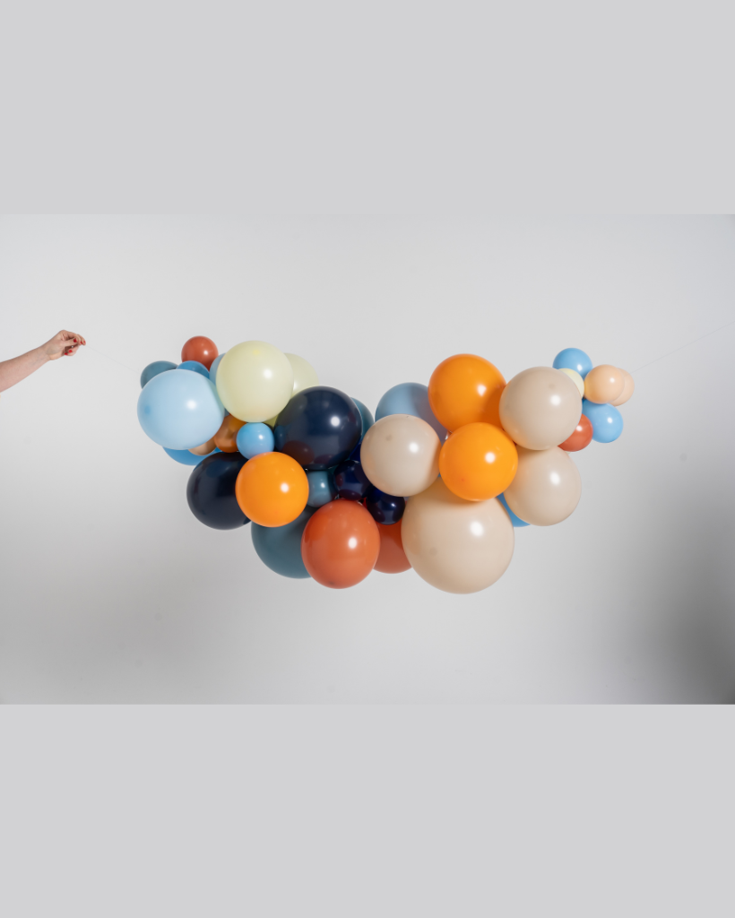 Medium True Blue Balloon Garland Inflated