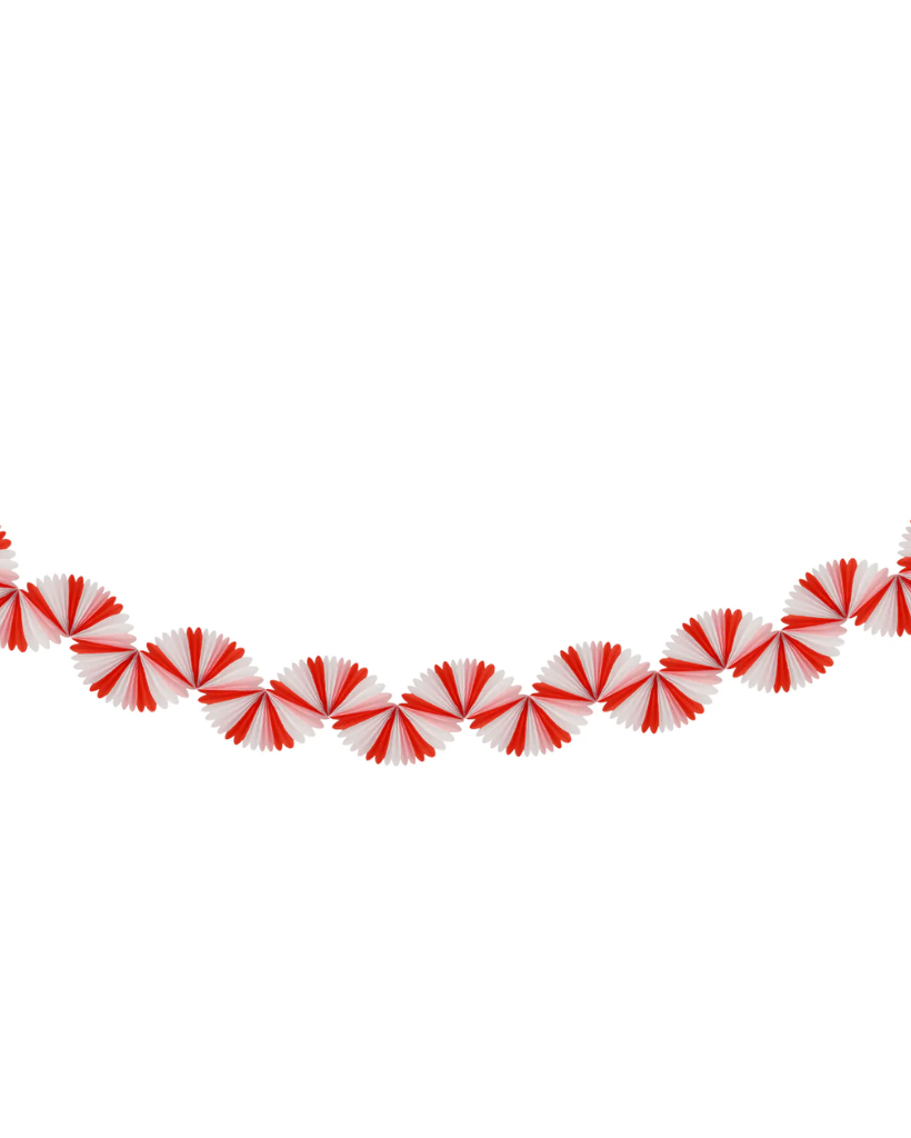 Candycane Honeycomb Fan Garland