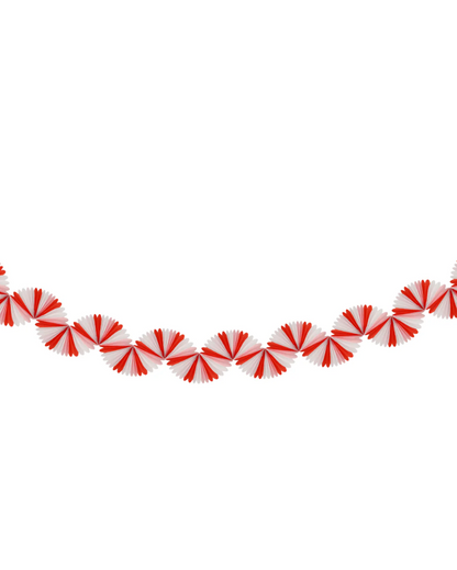 Candycane Honeycomb Fan Garland