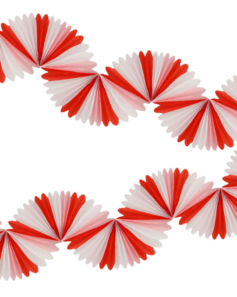 Candycane Honeycomb Fan Garland