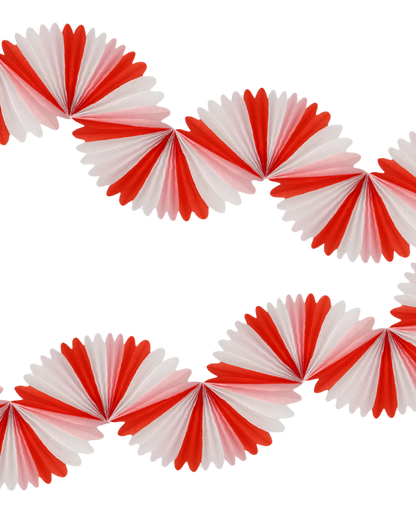 Candycane Honeycomb Fan Garland