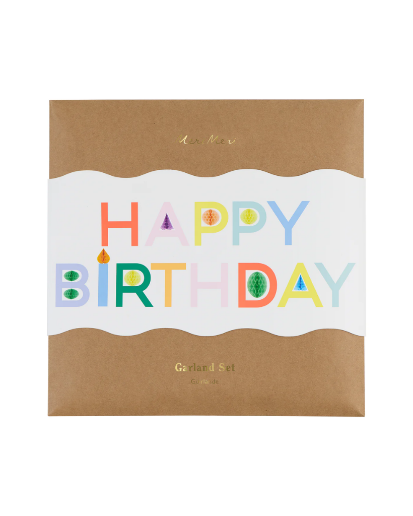 Honeycomb Happy Birthday Garland