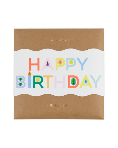 Honeycomb Happy Birthday Garland