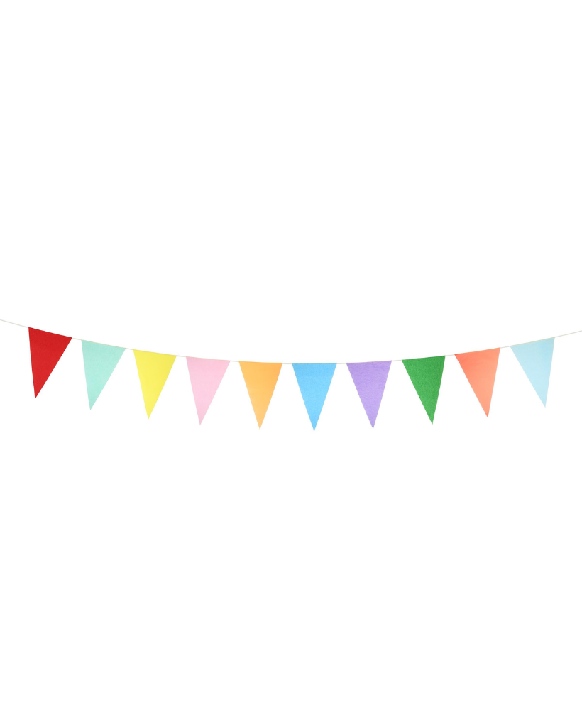 Rainbow Tissue Paper Flag Garland