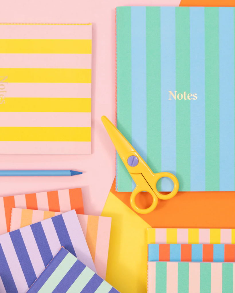 Striped Softcover Notebook Set of 3