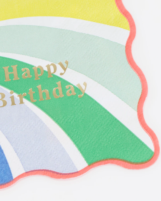 Rainbow Swirl Happy Birthday Small Napkins