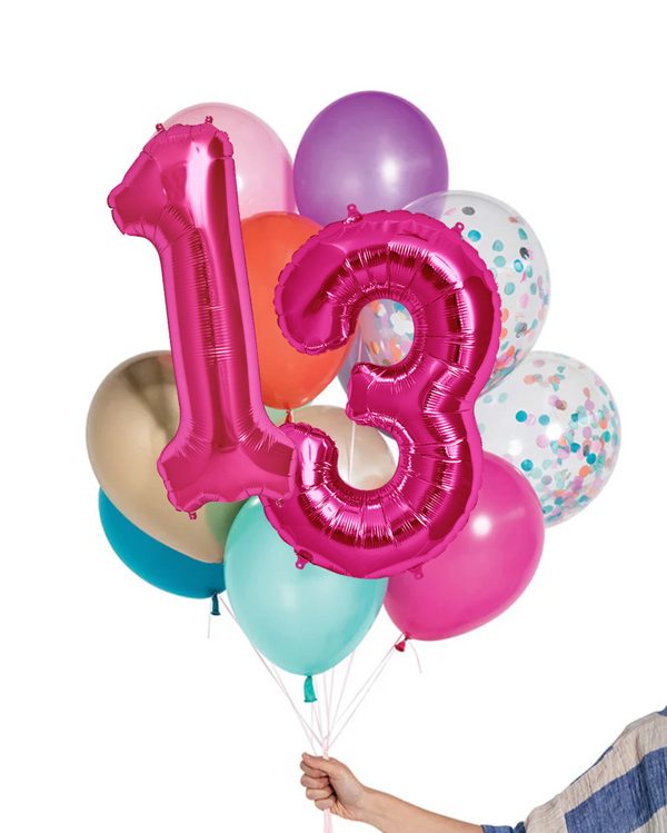 Mermaid Balloon Set and Foil Number Filled with Helium