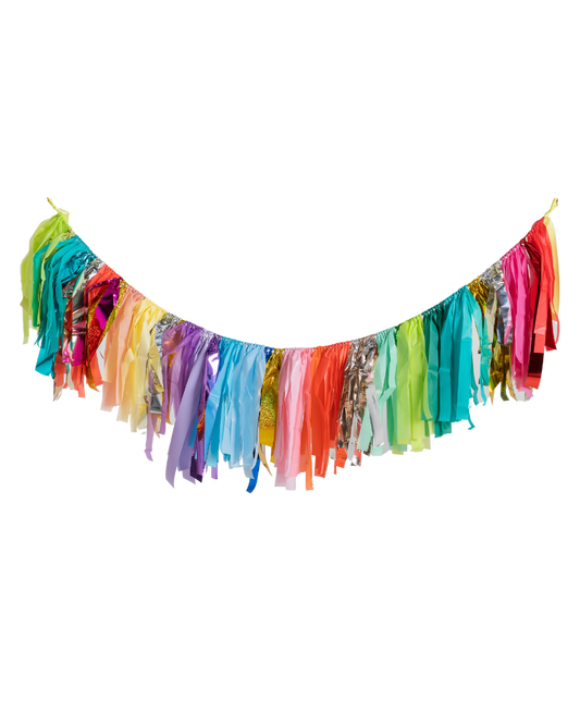 Metallic Rainbow Streamer Fringe