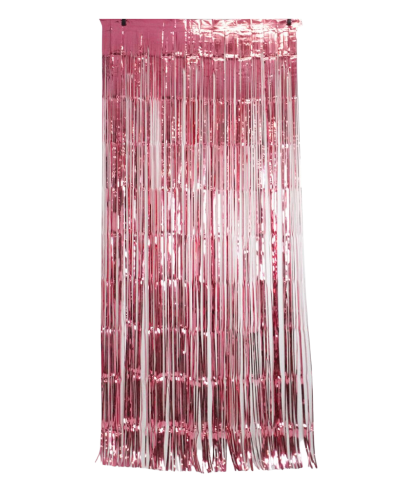 Rose Pink Foil Curtain