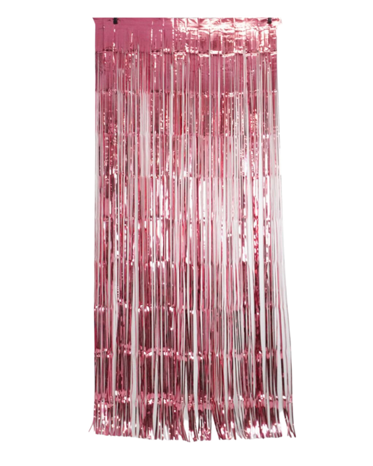 Rose Pink Foil Curtain