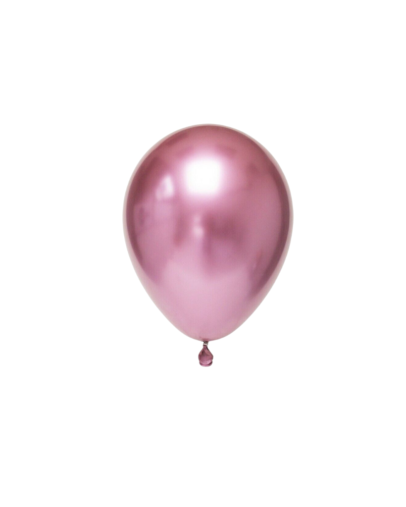 5 Flat Chrome Mauve Mini Balloons