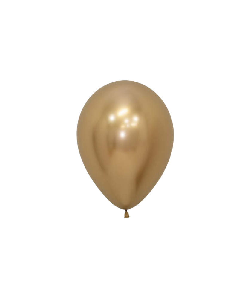 5 Flat Reflex Gold Mini Balloons