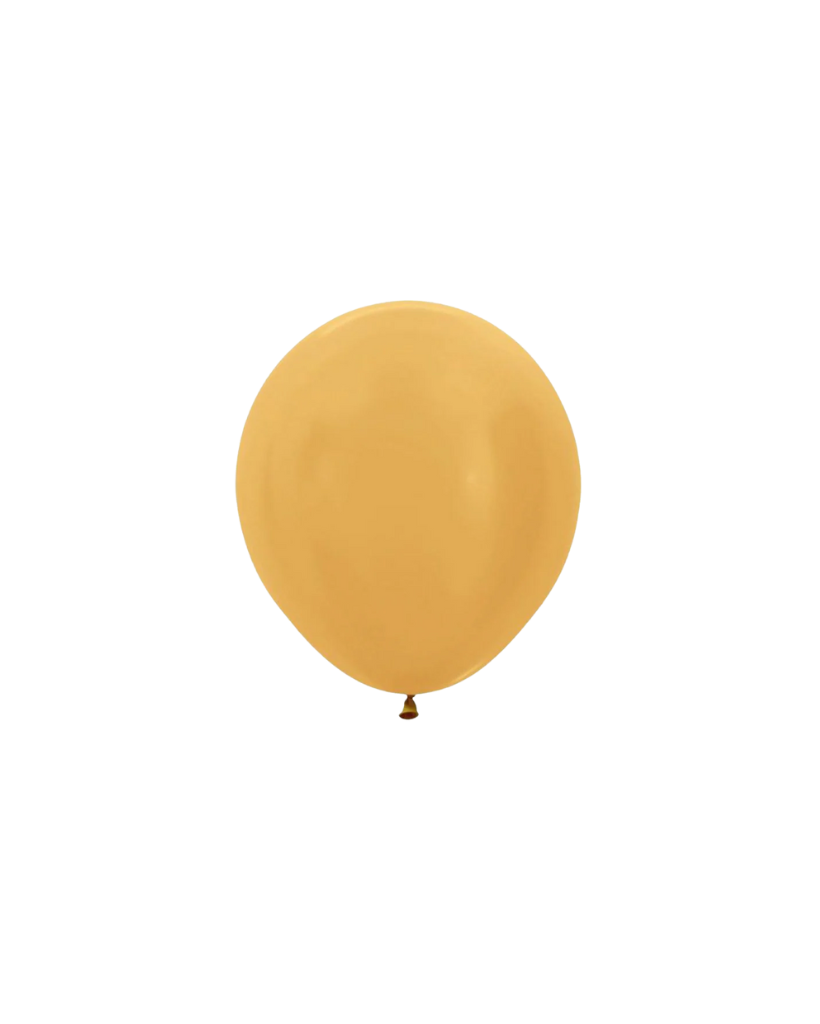 5 Flat Metallic Gold Mini Balloons