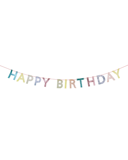 Mixed Glitter Happy Birthday Garland