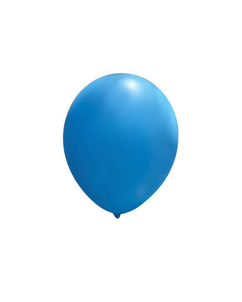 5 Flat Neon Blue Mini Balloons