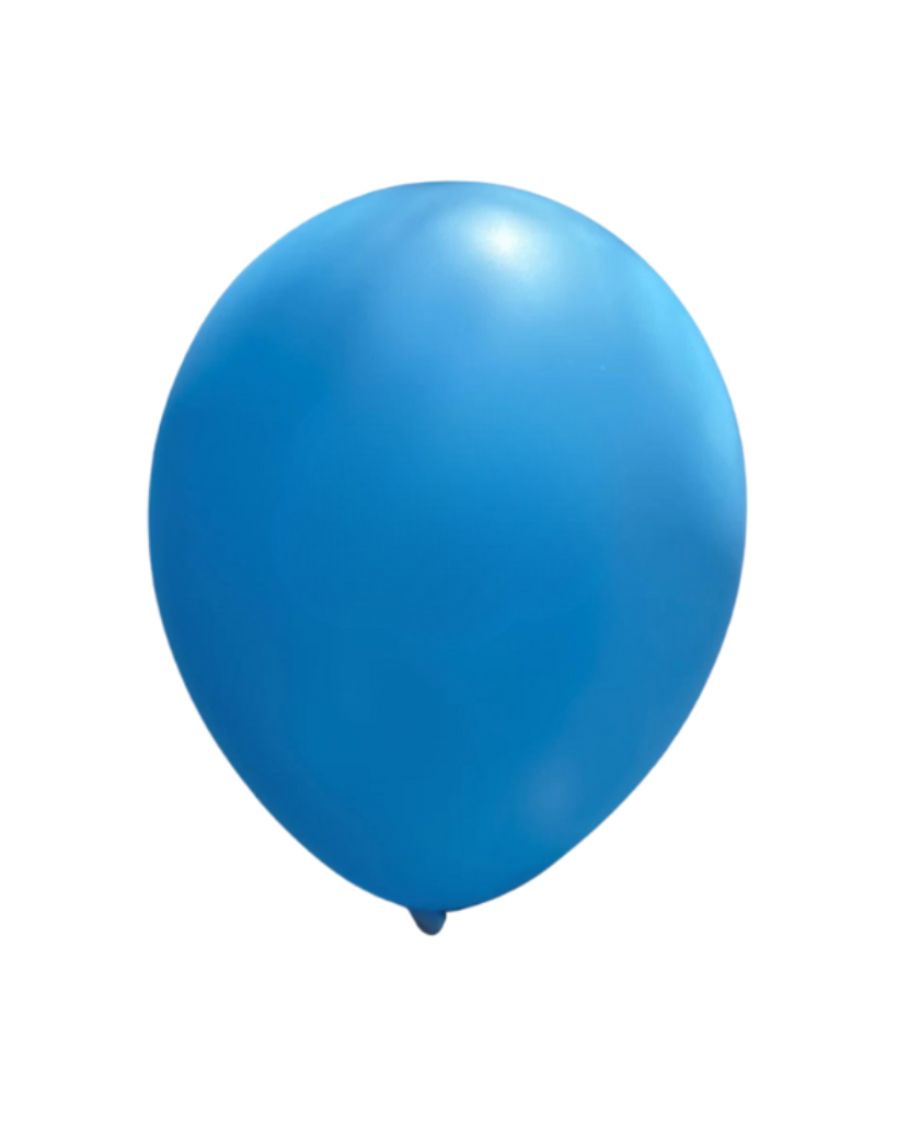 5 Flat Neon Blue Standard Balloons