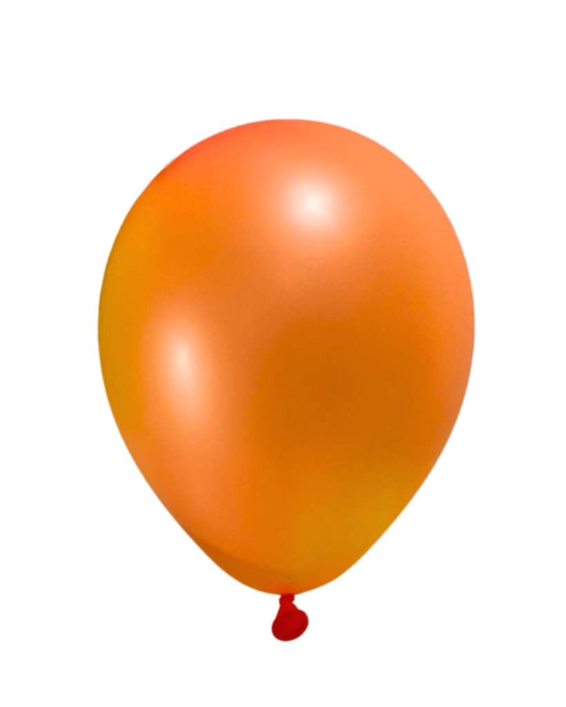 5 Flat Neon Orange Standard Balloons