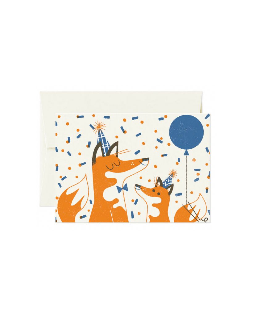 Confetti Foxes Birthday Card
