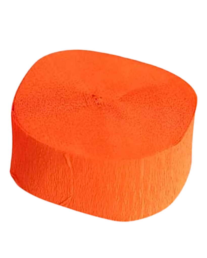 large orange roll paper streamers