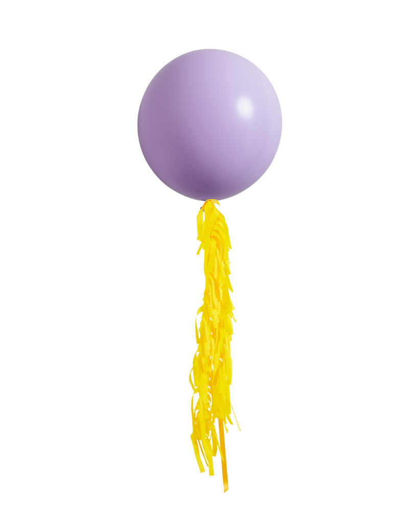 Pastel Matte Lilac Jumbo Balloon and Fringe Filled with Helium