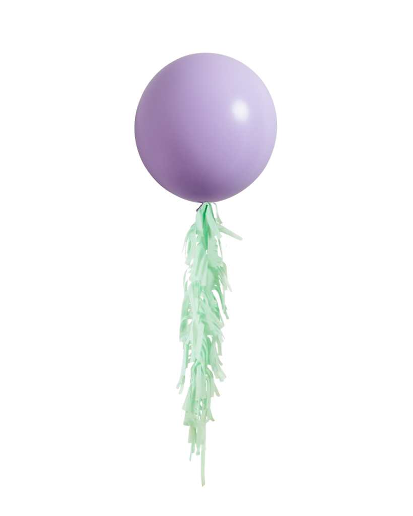 Pastel Matte Lilac Jumbo Balloon and Fringe Filled with Helium