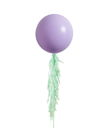 Pastel Matte Lilac Jumbo Balloon and Fringe Filled with Helium