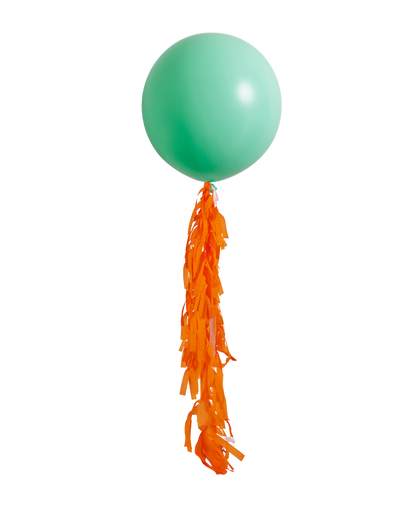Pastel Matte Green Jumbo Balloon and Fringe Filled with Helium