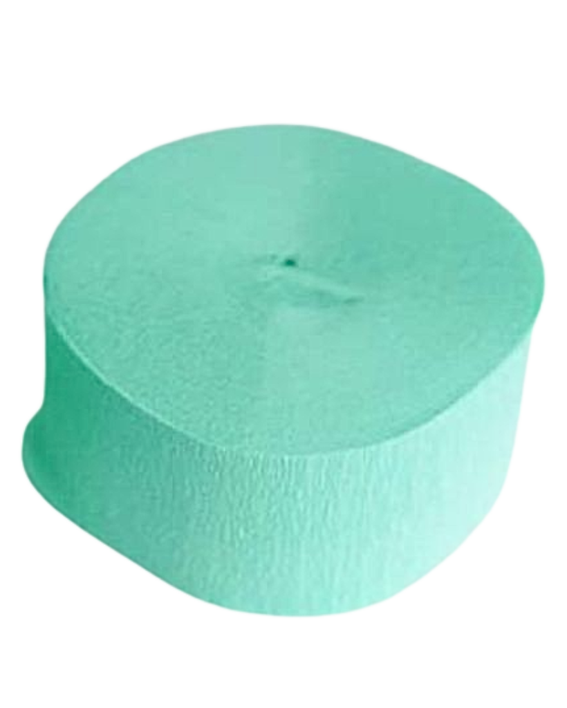 Roll of green crepe paper streamer