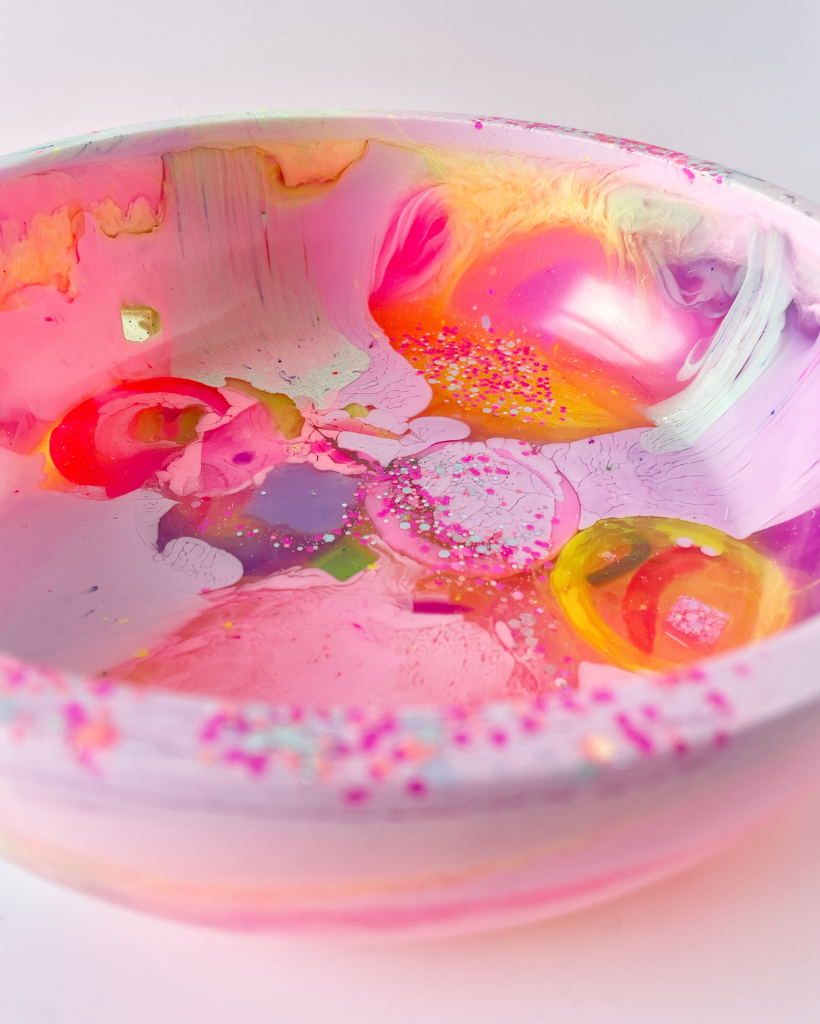 Pastel Neon Resin Bowl