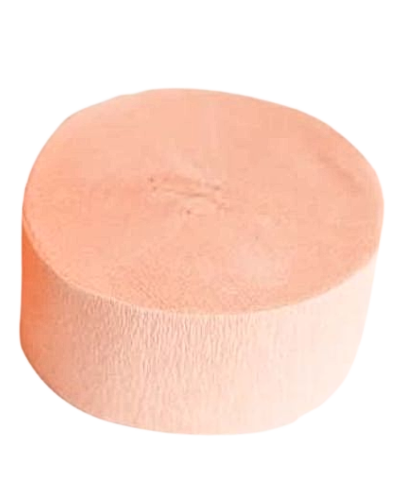 large roll of pastel peach crepe streamer