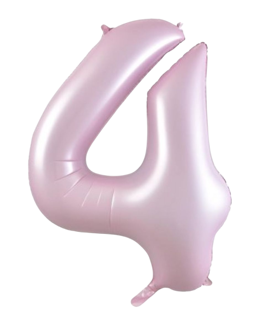 86cm Pastel Pink Matte Foil Number Balloons with Helium