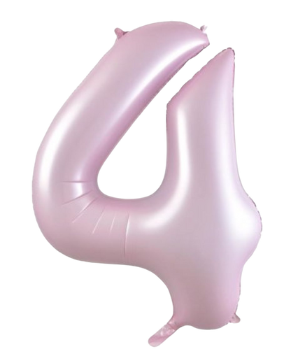 86cm Pastel Pink Matte Foil Number Balloons with Helium