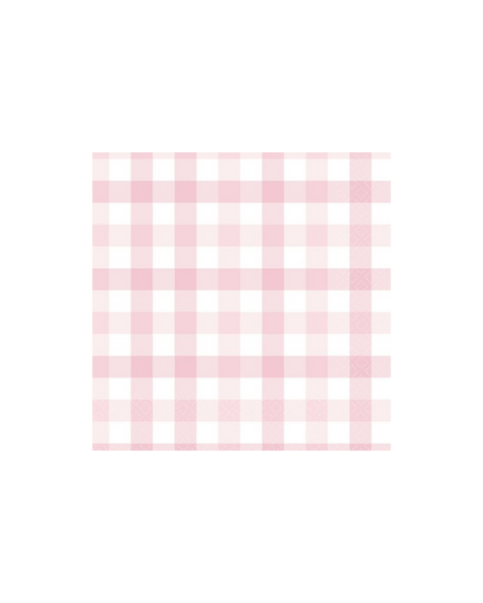 Large Pastel Pink Gingham Napkins