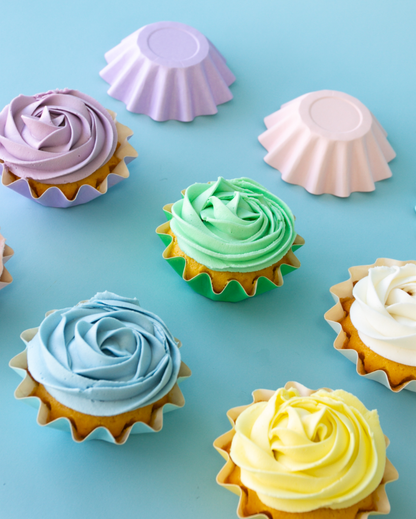 Pastel Mix Bloom Baking Cups