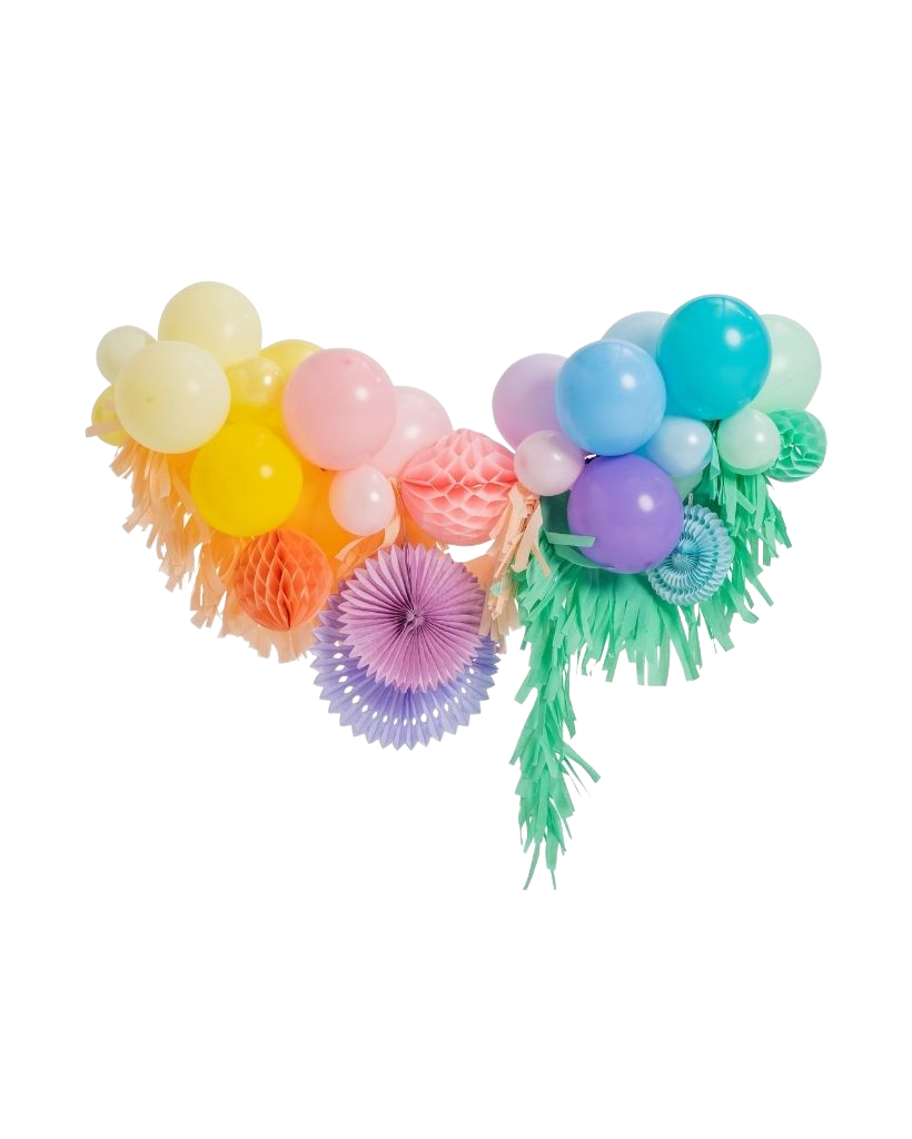 Pastel Rainbow Fancy Balloon Garland Inflated
