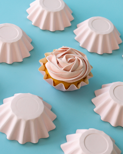 Pastel Pink Bloom Baking Cups