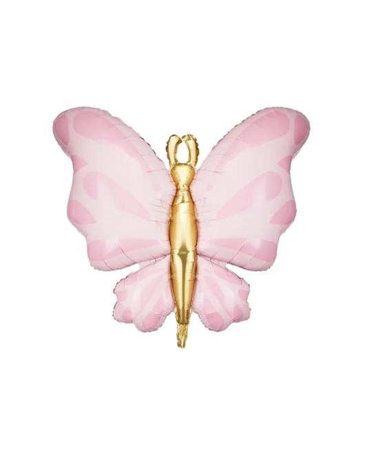 Pink Butterfly Foil Balloon Filled with Helium