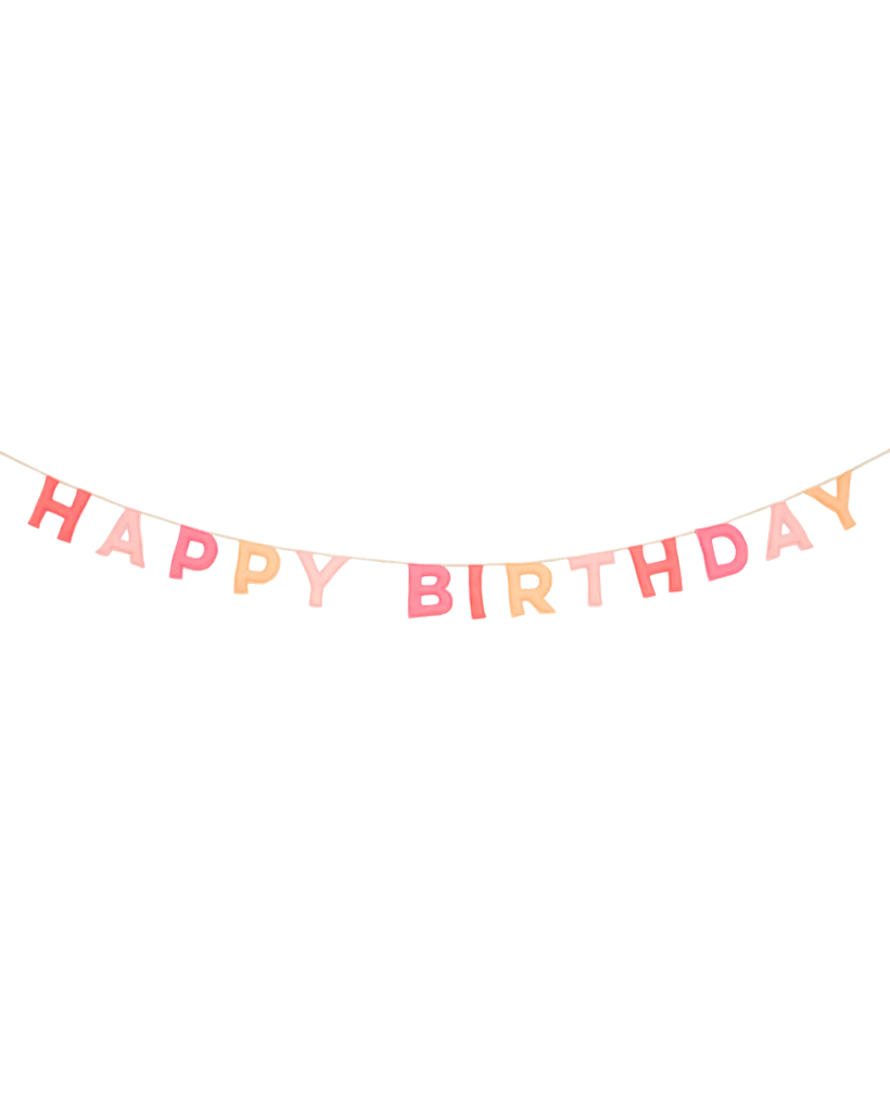 Pink Felt Happy Birthday Garland