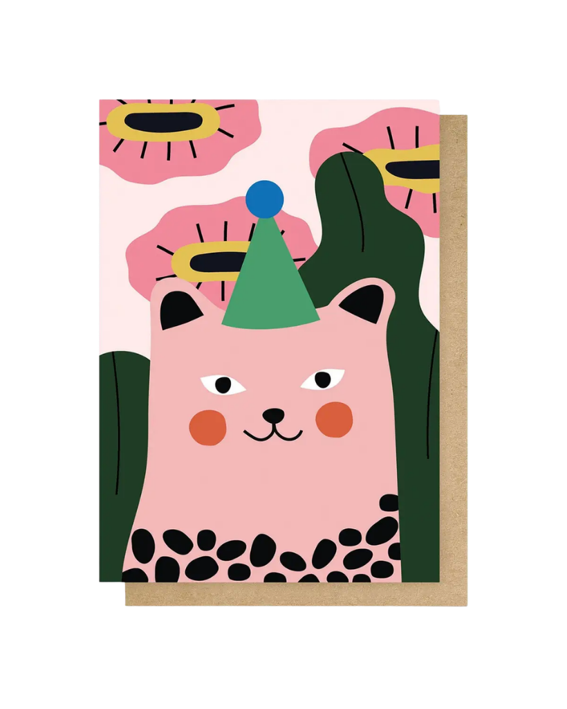 Pink Leopard Birthday Card