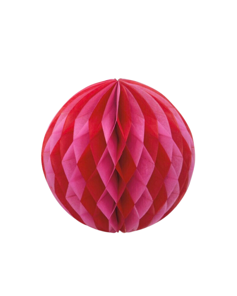 Medium Red & Pink Honeycomb Ball