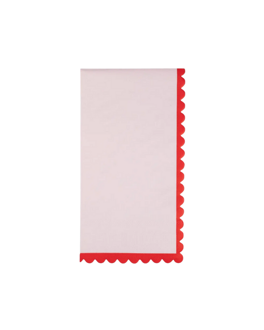 Pink and Red Ripple Edge Dinner Napkins