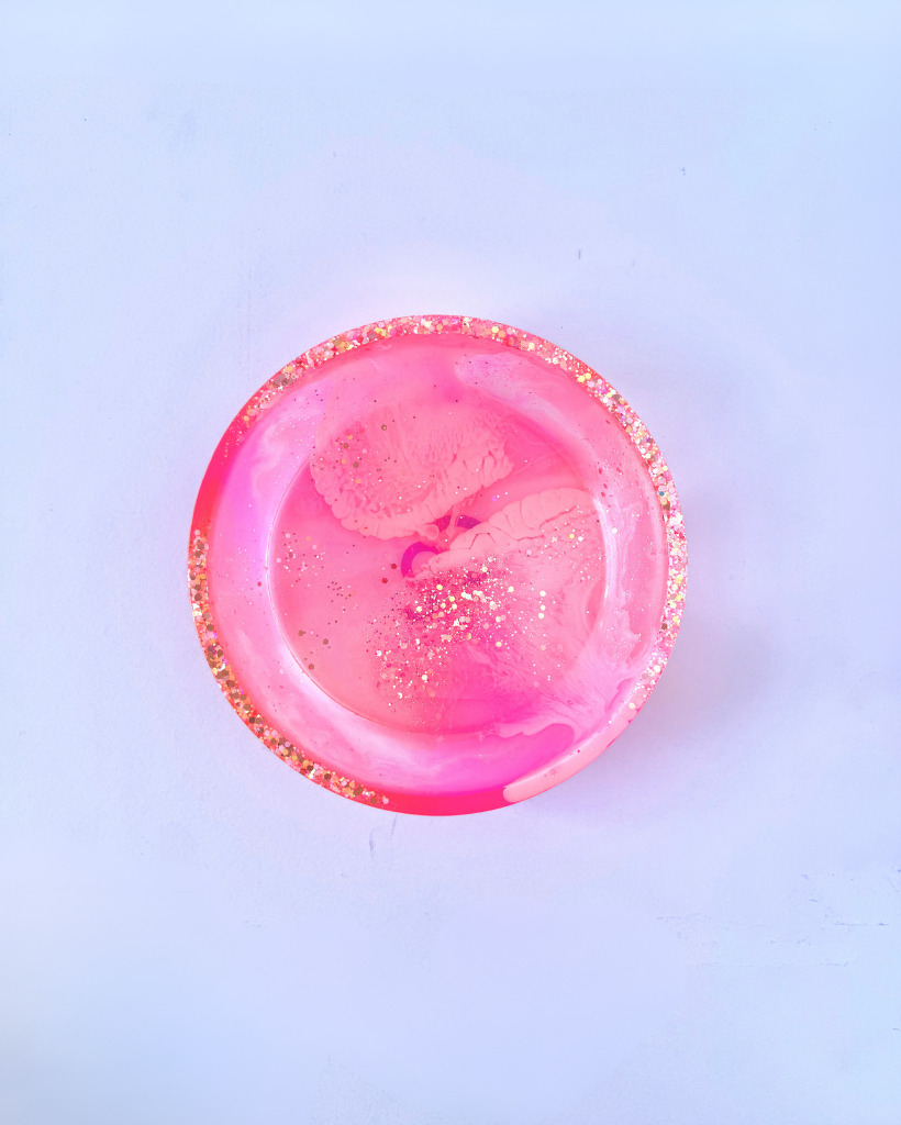 Pink Shimmer Resin Bowl