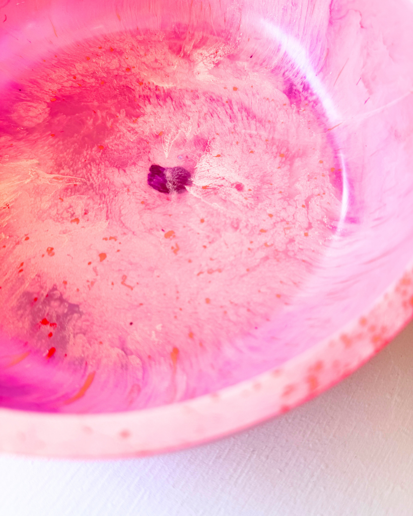 Pink Shimmer Resin Bowl
