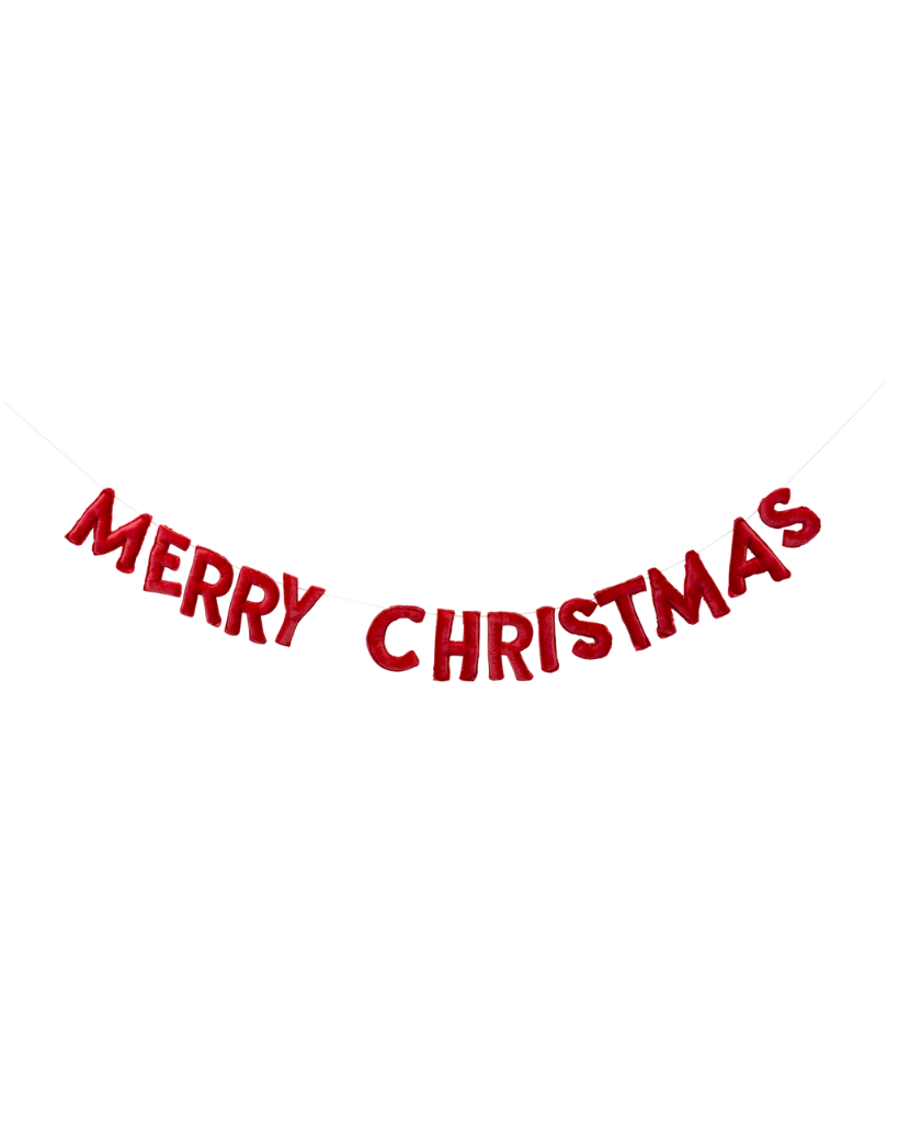 Merry Christmas Velvet Banner Garland