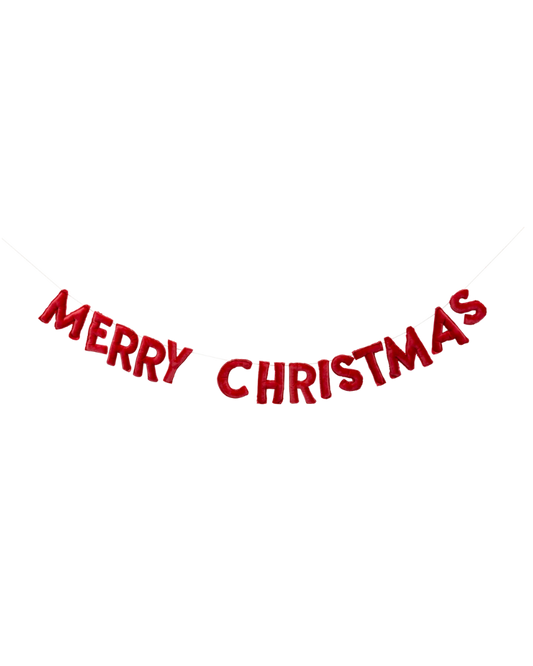 Merry Christmas Velvet Banner Garland