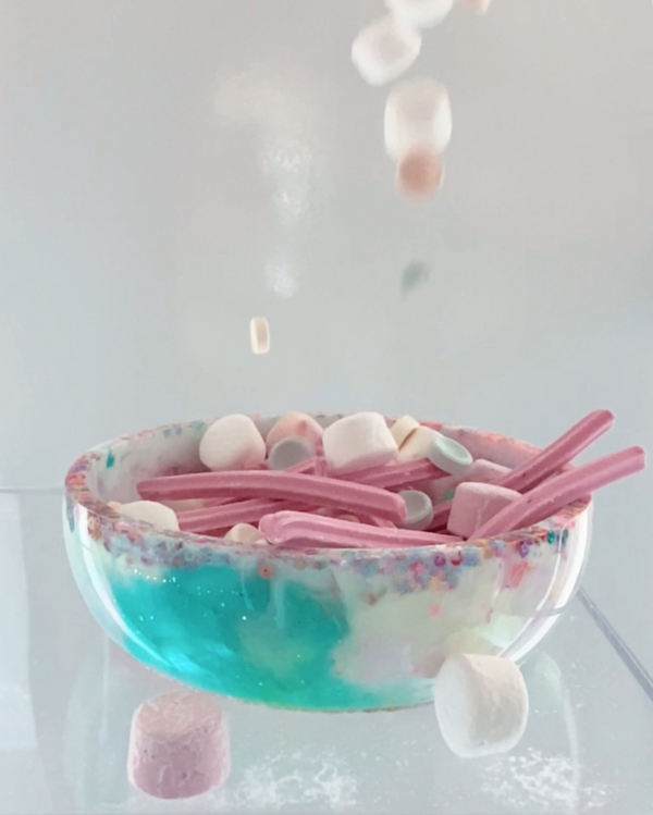 Pastel Rainbow Resin Bowl