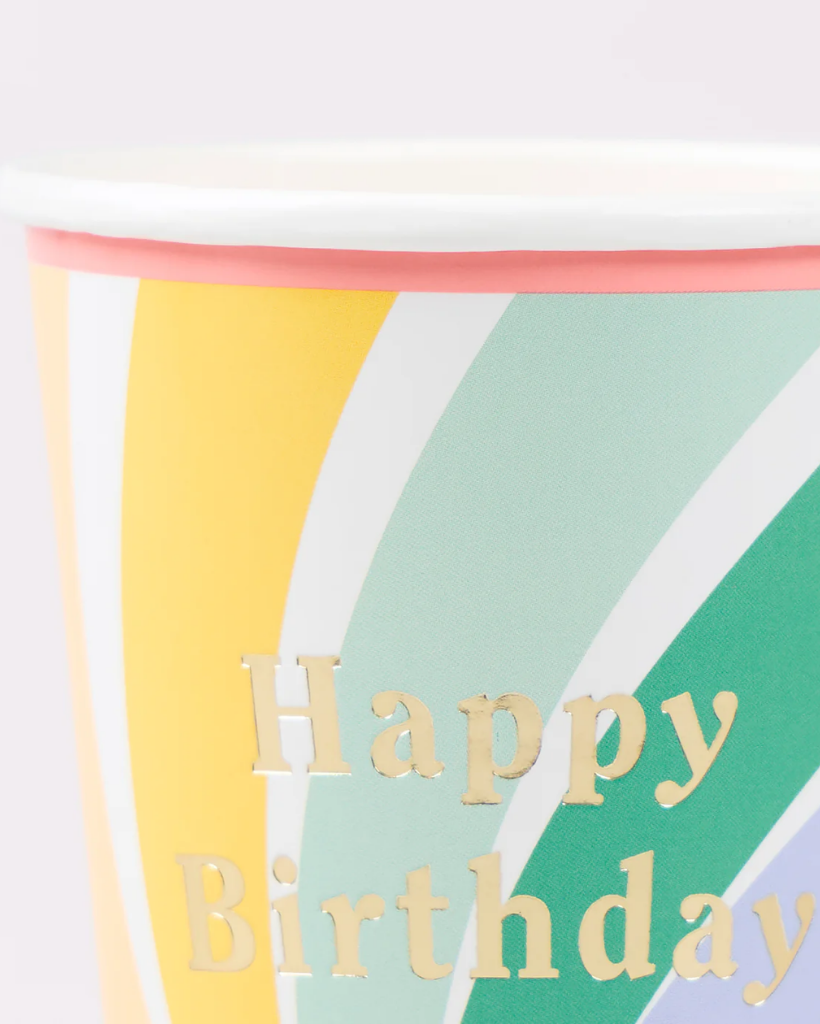 Rainbow Swirl Happy Birthday Cups